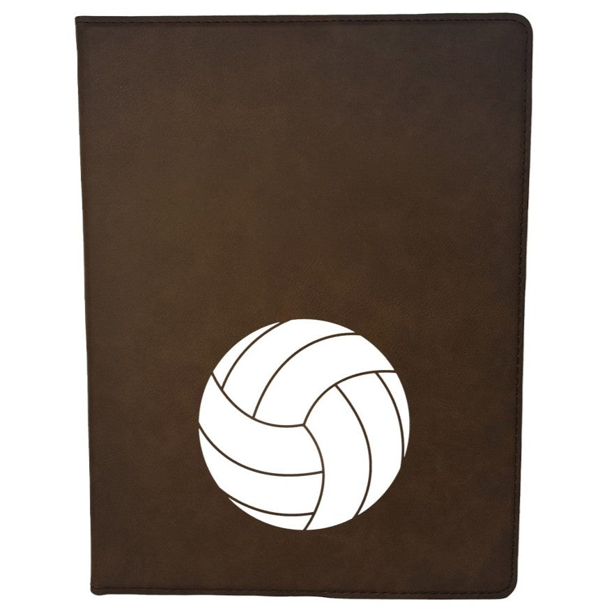 Volleyball Coach Padfolio Leather Notepad