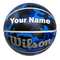 Load image into Gallery viewer, Customized Wilson Blue Camo NCAA Legend Basketball Your Name Mock up.
