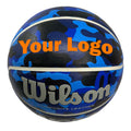 Load image into Gallery viewer, Customized Wilson Blue Camo NCAA Legend Basketball Your Logo Mock Up.
