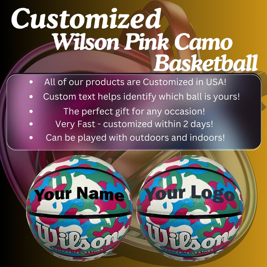 Customized Wilson Pink Camo NCAA Legend Basketball Benefits and Features.