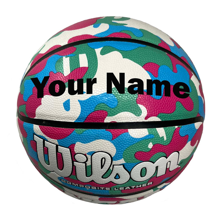 Customized Wilson Pink Camo NCAA Legend Basketball Your Name.