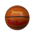 Load image into Gallery viewer, Customized Wilson Evolution Scarlet Red Basketball with Gold Text
