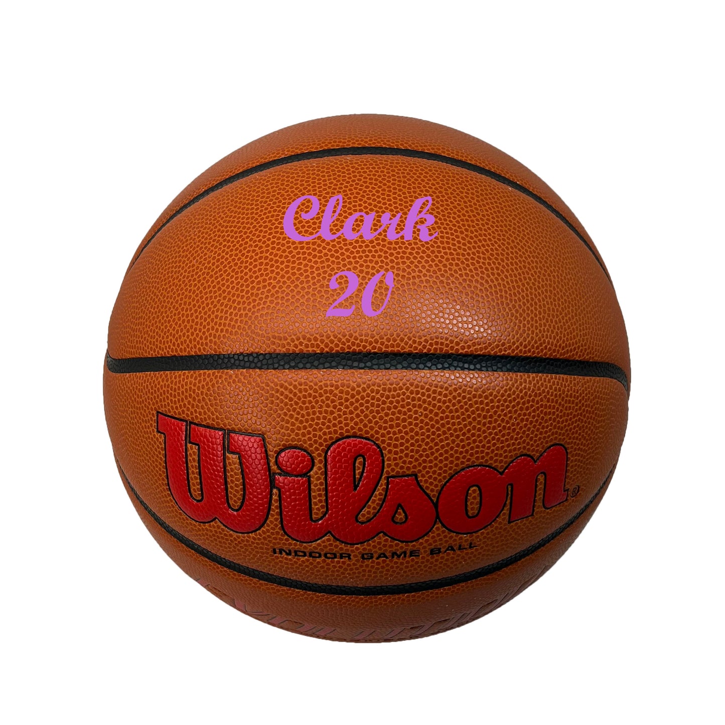 Customized Wilson Evolution Scarlet Red Basketball with Purple Text