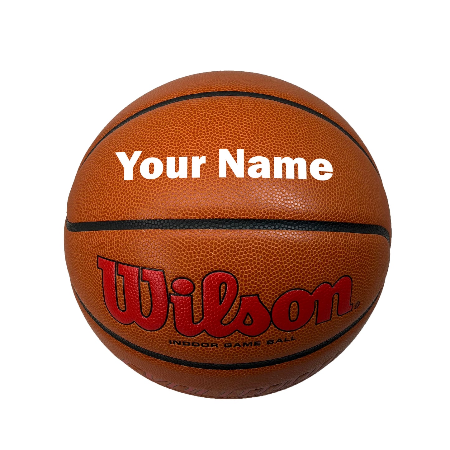 Customized Wilson Evolution Scarlet Red Basketball with White Text