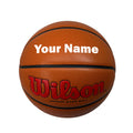 Load image into Gallery viewer, Customized Wilson Evolution Scarlet Red Basketball with White Text
