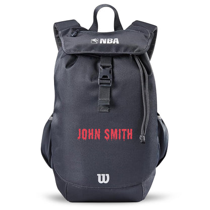 Customized Wilson NBA Basketball Backpack Drip Font in Red