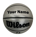 Load image into Gallery viewer, Customized Personalized Wilson Platinum Silver and Black Basketball in default black font
