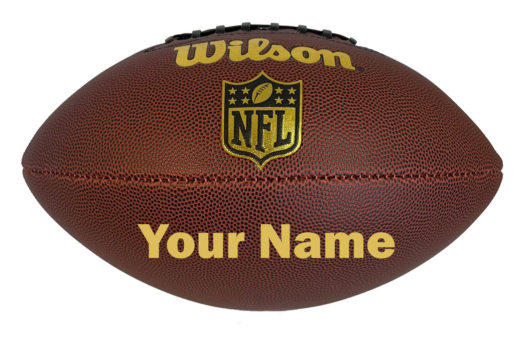 Custom Wilson NFL Football with Gold Text