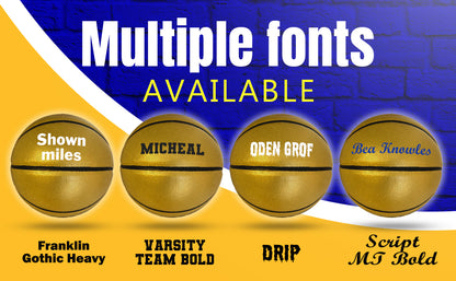 Customized Gold Basketball Multiple Fonts