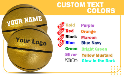 Customized Gold Basketball with Multiple Colors Personalization