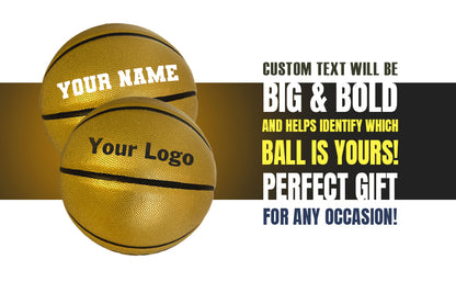 Customized Gold Basketball Features Perfect Gift