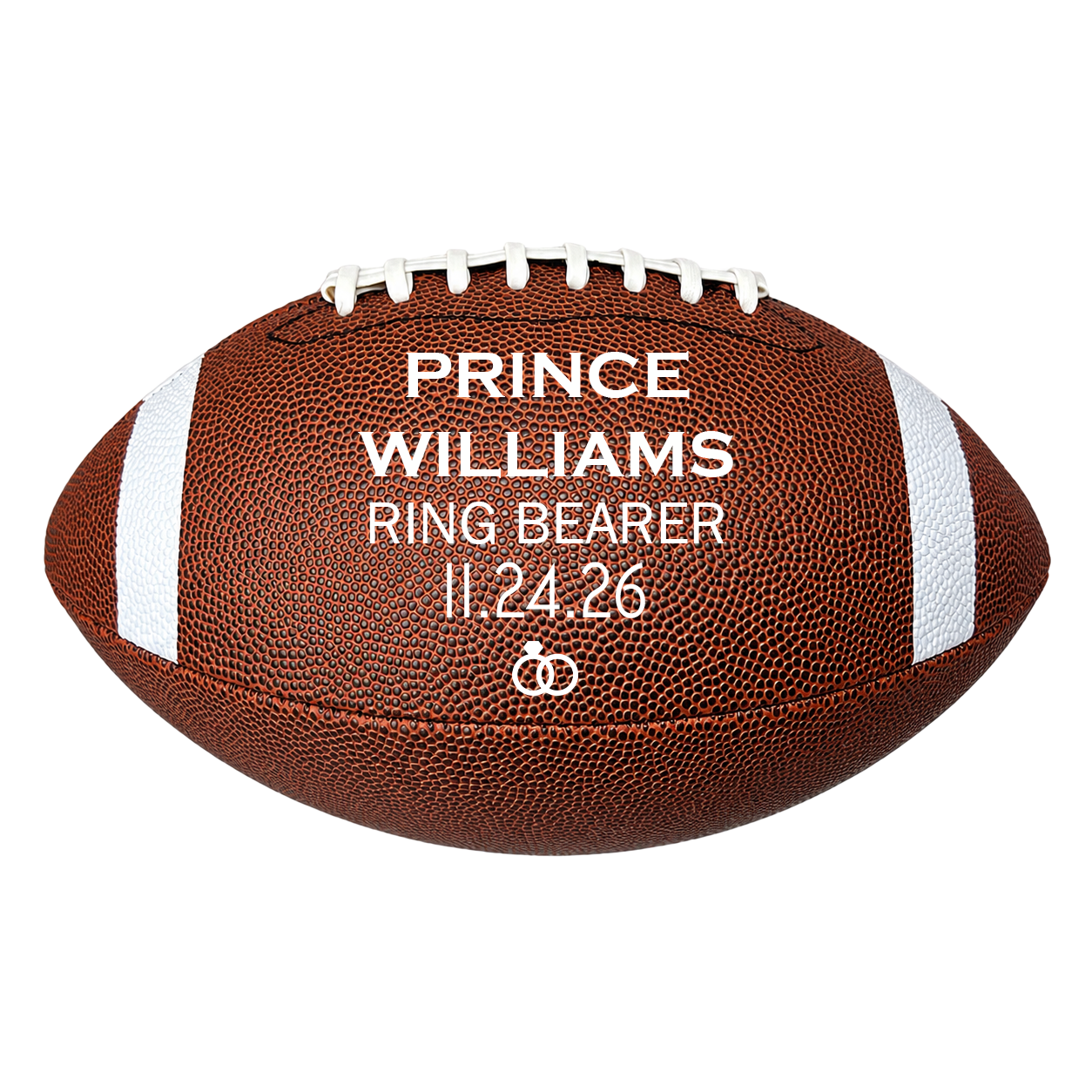 Customized football featuring "Ring Bearer" Best Perfect Gift for memorable Wedding
