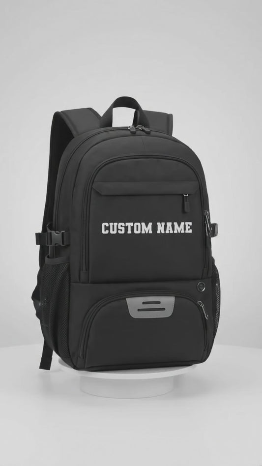 Customized Football Black Backpack