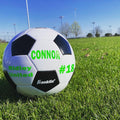 Load image into Gallery viewer, Customized Soccer Ball with Green Text
