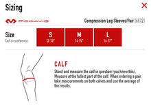 Load image into Gallery viewer, Compression Leg Sleeve Size Chart
