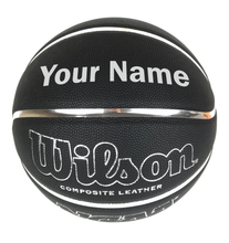 Load image into Gallery viewer, Customized Wilson Black and Silver Basketball
